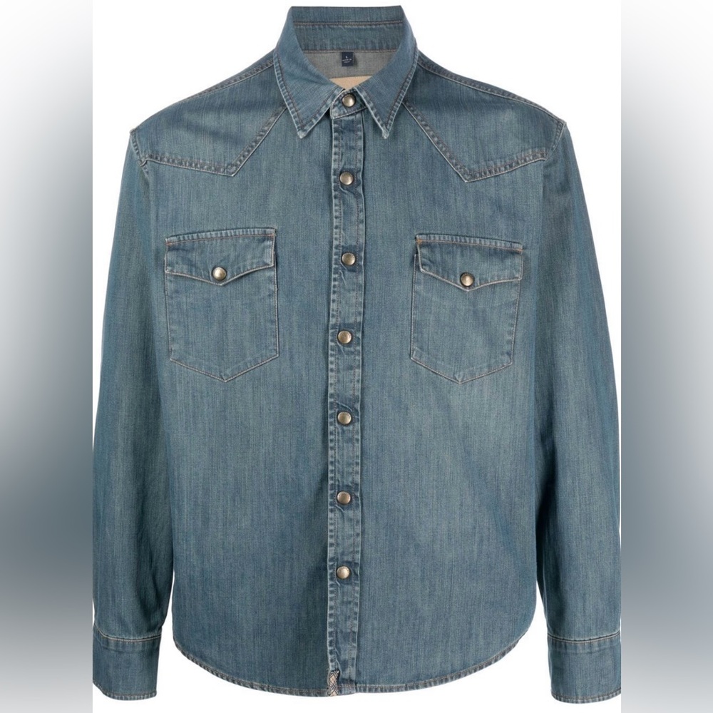 Burberry Vintage 2010’s Press Stud Fastening Denim Shirt